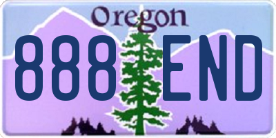 OR license plate 888END