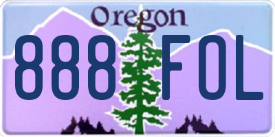 OR license plate 888FOL