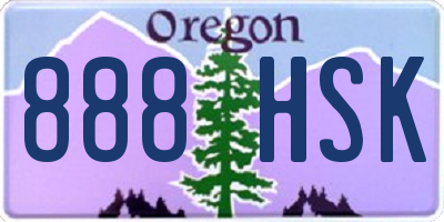 OR license plate 888HSK