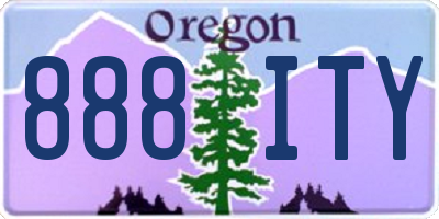 OR license plate 888ITY