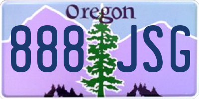 OR license plate 888JSG