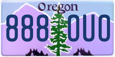 OR license plate 888OUO