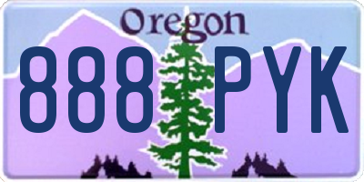 OR license plate 888PYK