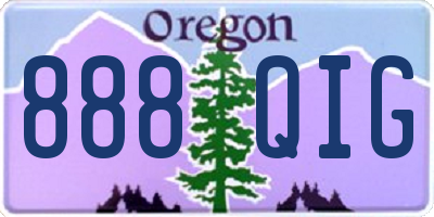 OR license plate 888QIG