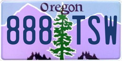 OR license plate 888TSW