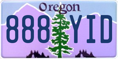 OR license plate 888YID