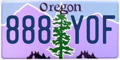 OR license plate 888YOF