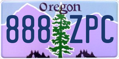 OR license plate 888ZPC