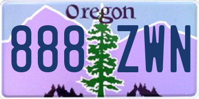 OR license plate 888ZWN
