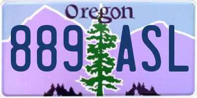 OR license plate 889ASL