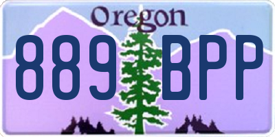 OR license plate 889BPP