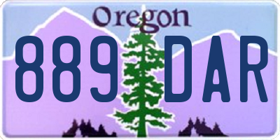 OR license plate 889DAR