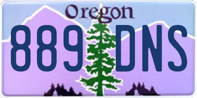 OR license plate 889DNS