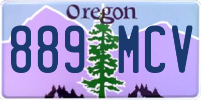 OR license plate 889MCV