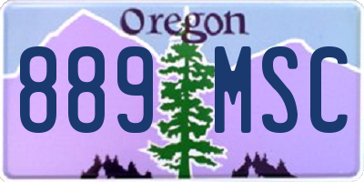 OR license plate 889MSC