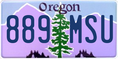 OR license plate 889MSU