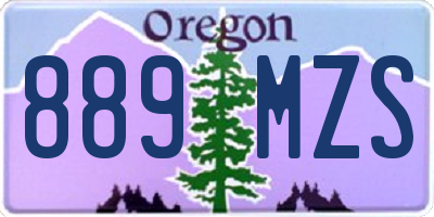 OR license plate 889MZS