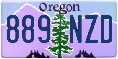 OR license plate 889NZD