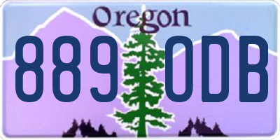 OR license plate 889ODB