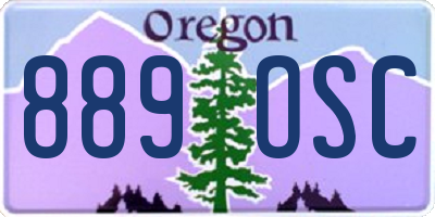 OR license plate 889OSC
