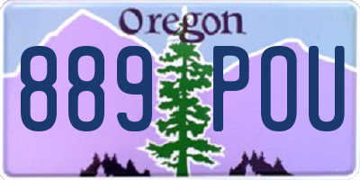 OR license plate 889POU