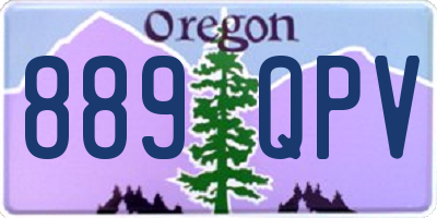 OR license plate 889QPV