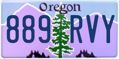 OR license plate 889RVY
