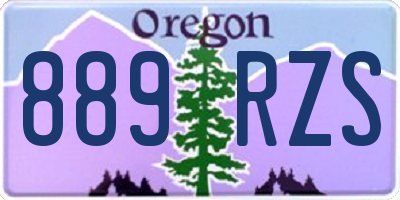 OR license plate 889RZS