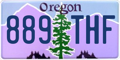 OR license plate 889THF