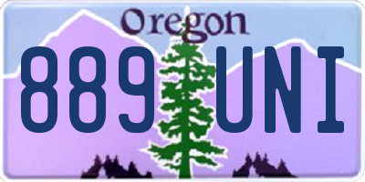 OR license plate 889UNI
