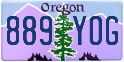 OR license plate 889YOG