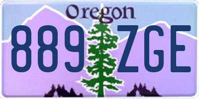 OR license plate 889ZGE