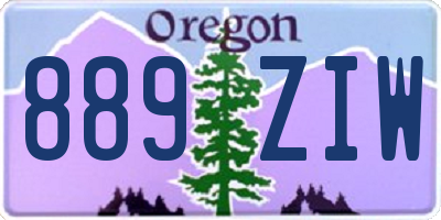 OR license plate 889ZIW