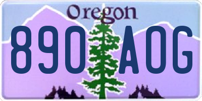 OR license plate 890AOG