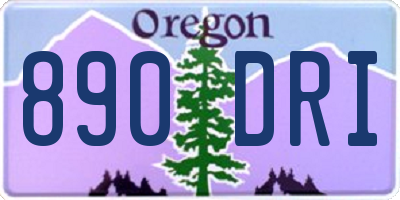 OR license plate 890DRI