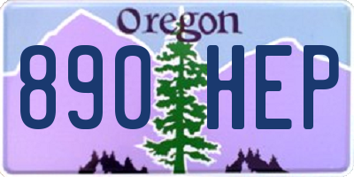 OR license plate 890HEP
