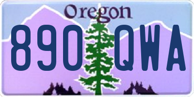 OR license plate 890QWA