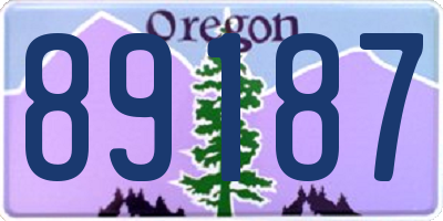 OR license plate 89187