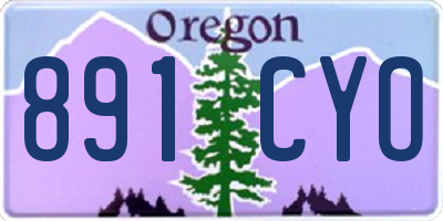 OR license plate 891CYO