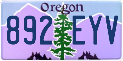 OR license plate 892EYV
