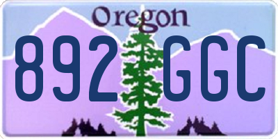 OR license plate 892GGC