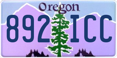 OR license plate 892ICC