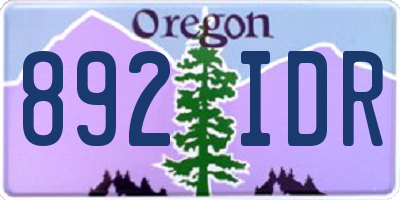 OR license plate 892IDR