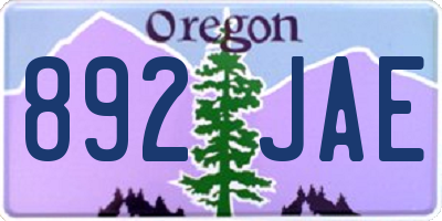 OR license plate 892JAE