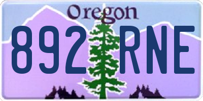 OR license plate 892RNE