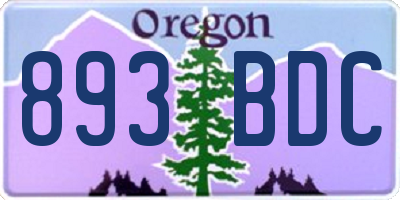 OR license plate 893BDC