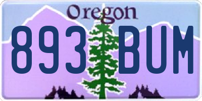 OR license plate 893BUM