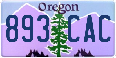 OR license plate 893CAC