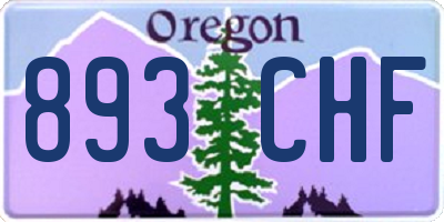 OR license plate 893CHF