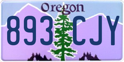 OR license plate 893CJY